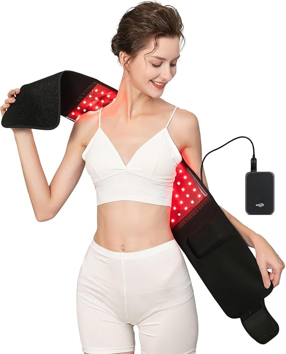 USUIE Red Light Therapy Belt, Infrared Light Therapy Wrap Red Light Therapy Device for Body Black with Power Pack