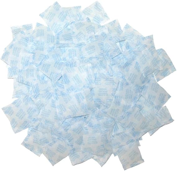 Silica Gel Packs 100 Packets 2 Gram Desiccant Moisture Absorber Oil Resistant for Food Storage Safes