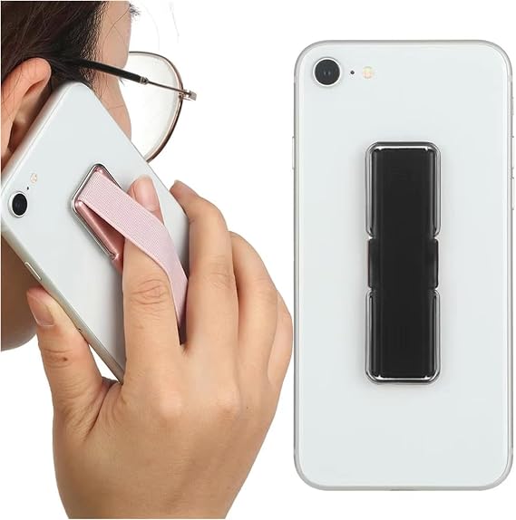 Microcase Universal Phone Back Handheld Finger Holder Cell Phone Holder with Stand - AL4937 (Black)