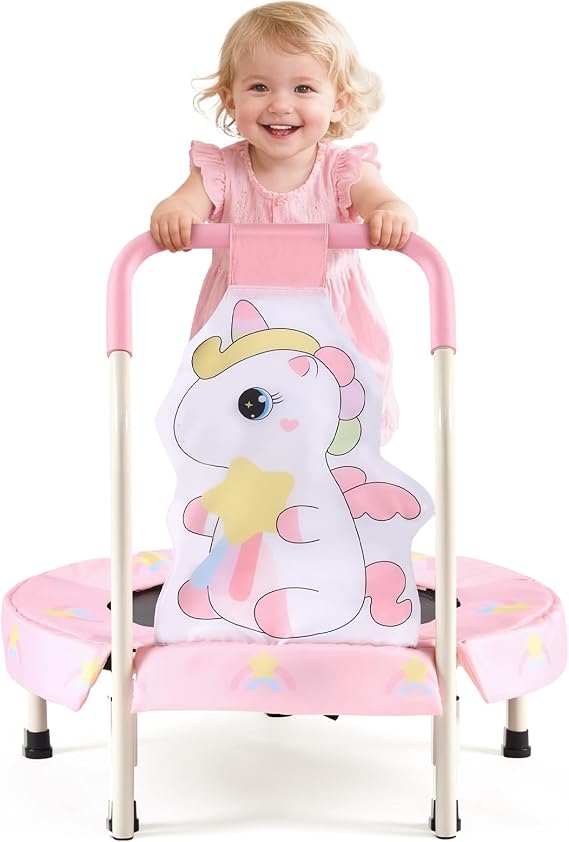 FUNLIO 27" Mini Trampoline for Toddlers, Foldable & Portable