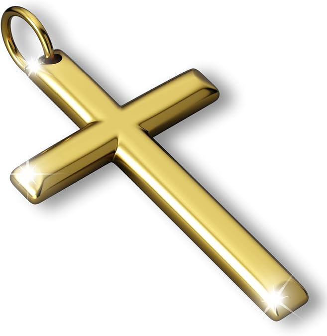 Minimalist Cross Necklace for Men and Women, 316L Stainless Steel