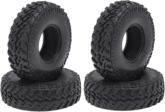 Tsolay 4PCS 53mm 1.0 Soft Rubber Wheel Tires Tyre for 1/24 RC Crawler Car Axial SCX24 90081 AXI00002 Upgrade Parts Modification Accessories