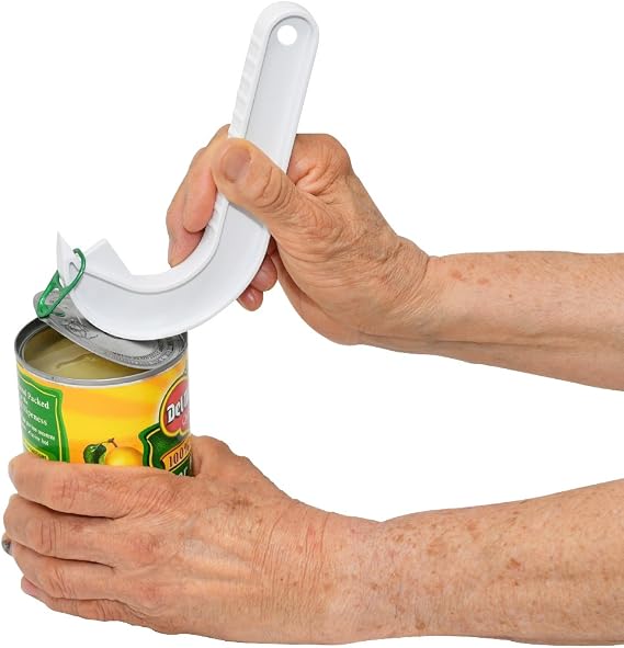 Home-X Ergonomic Ring-Pull Helper, Perfect for Opening Ring-Pull Cans, White