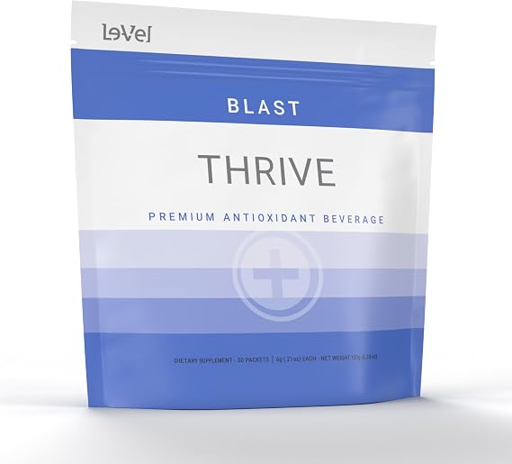 THRIVE Blast Premium Antioxidant Powder Supplement, Super-Fruit Blend Features Cranberry, Blueberry, Grapefruit, Lyceum, Elderberry, Bilberry, Black Raspberry, Blackberry, and Acai 30 Packets