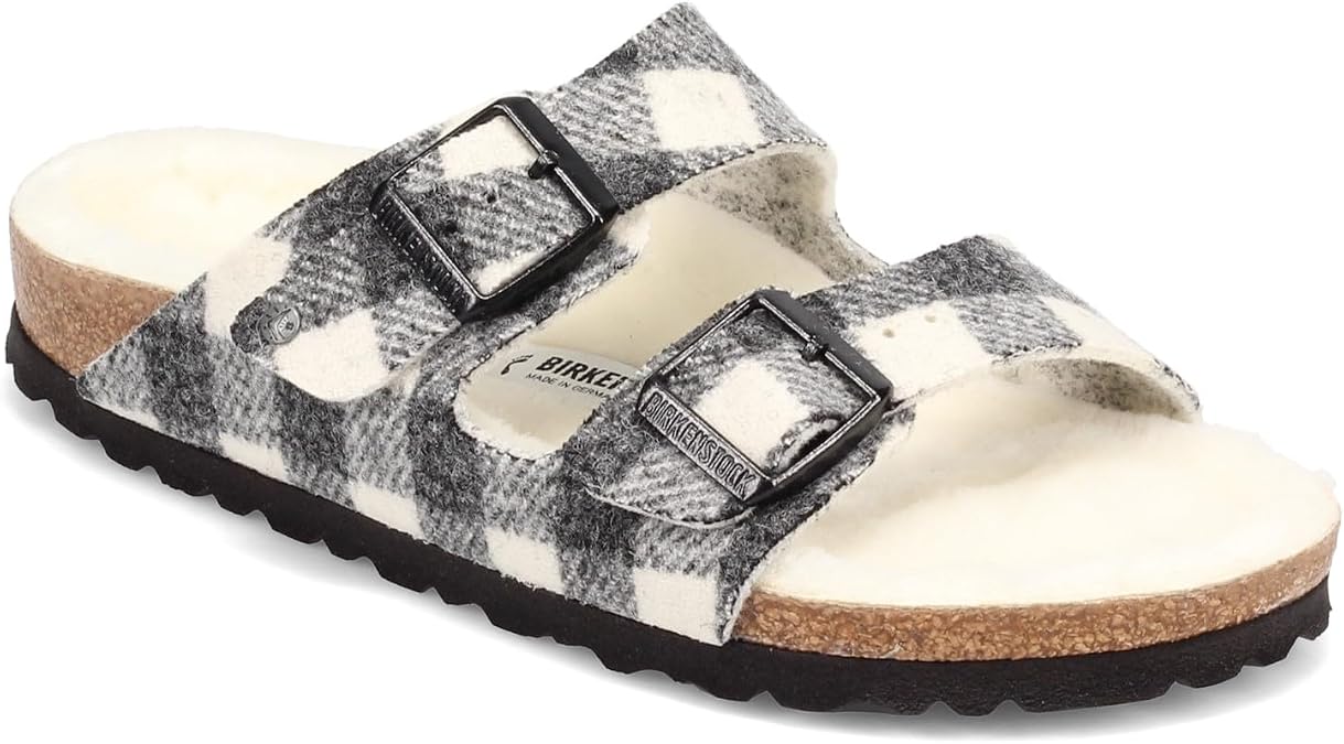 Birkenstock Women's Arizona Shearling Sandals, White Wool Shearling, 9