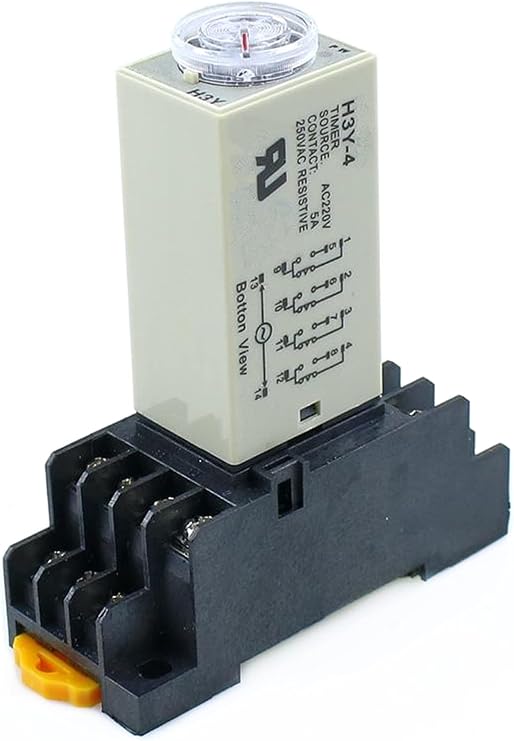 H3Y-4 0-3M Power OnTime Delay Relay Timer DPDT 14Pins H3Y-4 DC12V DC24V AC110V AC220V (Size : DC12V)
