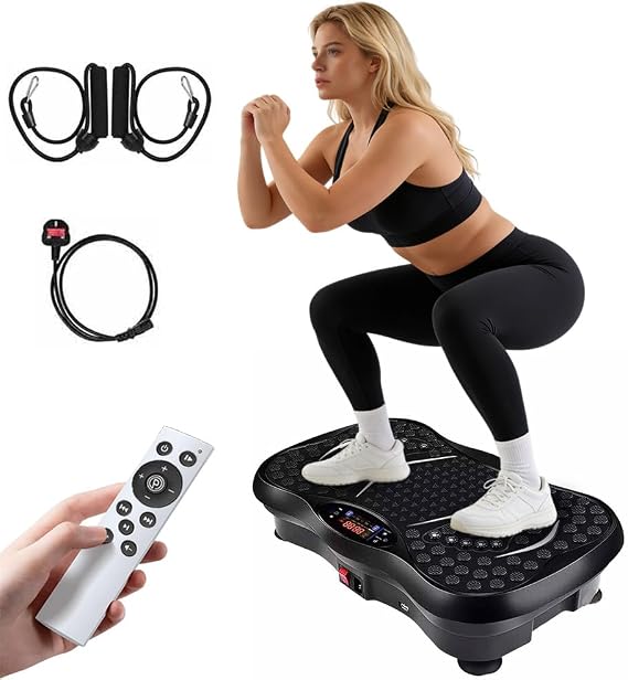 Vibration Plate, 2025 Upgraded Vibration Plate Exercise Machine with High-Performance Motor, 120 Adjustable Speeds, Fitness Vibration Plate Platform for Lymphatic Drainage & Full Body Workout