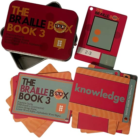 Braille BoxTM Study Cards Book 3 | Grade 2 (Contracted) Practice Cards | Lower Group, Lower Word & Alphabetic Word Signs | Instructional Resource