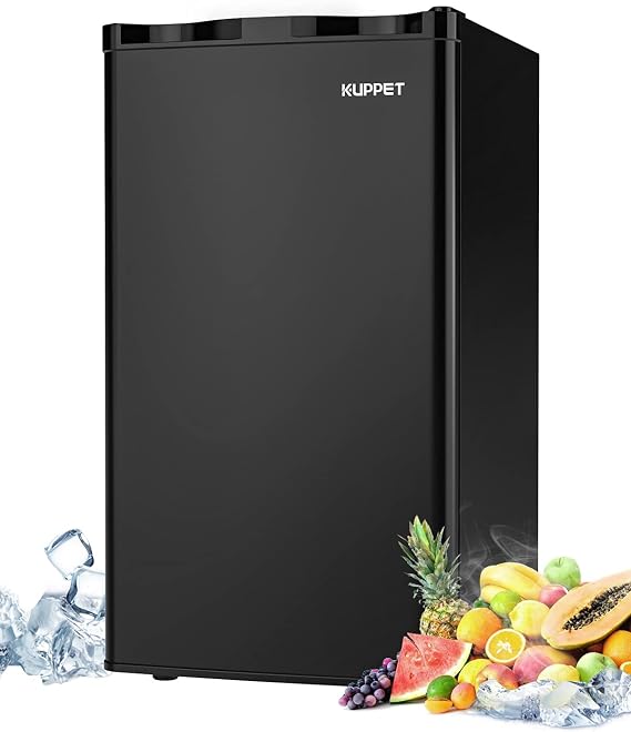 Compact Refrigerator Mini Refrigerator Small Drink Food Storage Machine for Dorm, Garage, Camper, Basement or Office, Single Door Mini Fridge, 3.2 Cu.Ft (Black)