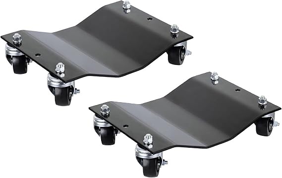 Pentagon Tool | Commercial Grade | 2-Pack and 4-Pack | Tire Dolly - Tire Skates | 3,000 lbs Rating | Red and Black (2 Pack, Black)