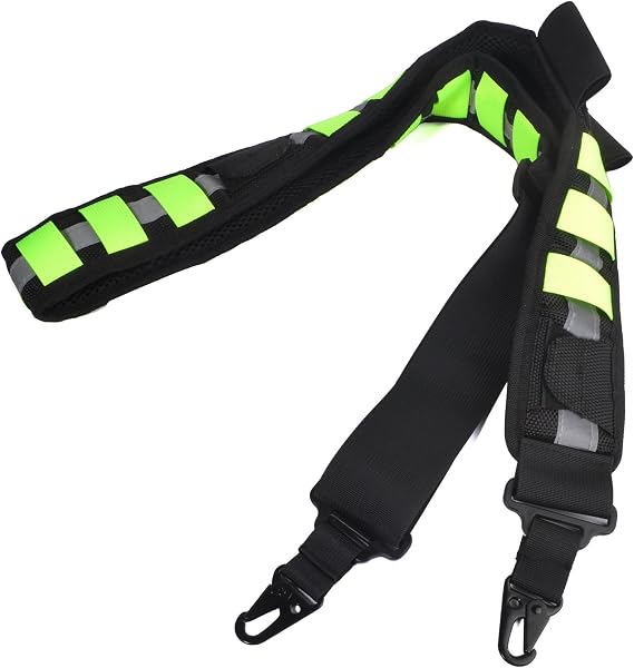 HYS Adjustable Reflective Crossbody Shoulder Breathable Strap (3.5ft to 4.9ft) Replacement, Wide(2.76IN) Durable Bag Strap W/Buckles & Metal Hooks for Briefcase Laptop Messenger Bag/Luggage