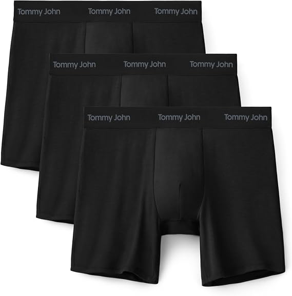 Tommy John Men's Luxe Modal 6" Mid-Length Boxer Brief Underwear 3-Pack