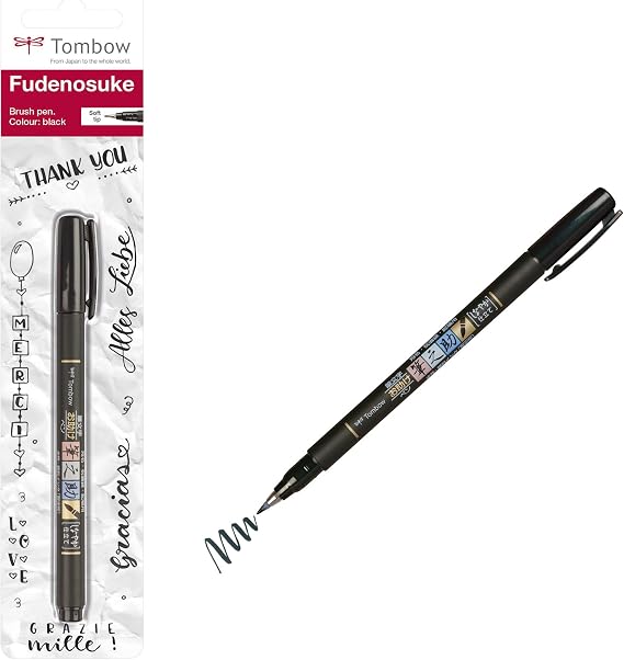 Fudenosuke Brush Pen, Soft Tip, Black