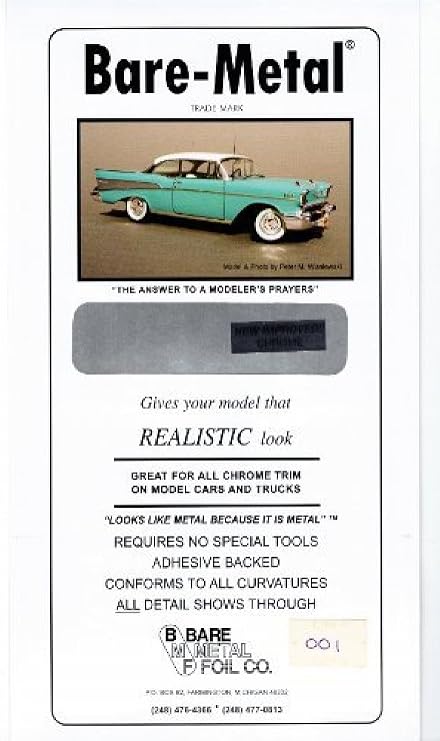 Chrome Bare-Metal Foil Model Car Truck Kit Adhesive by Bare Metal Foil