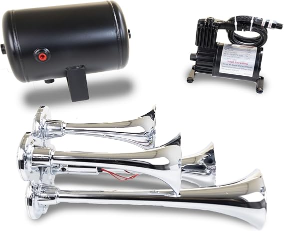 Kleinn Air Horns HK4 Complete Quad Air Horn Package - Chrome