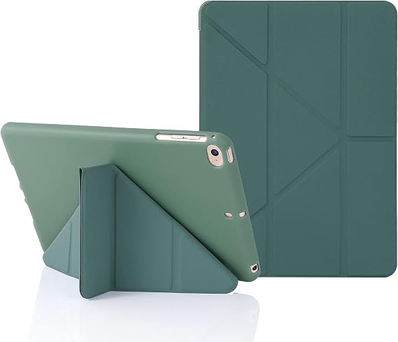 MuyDoux Origami Case for iPad mini 5 4 3 2, iPad Mini Case 7.9 Inch, 5-in-1 Multiple Viewing Angles, Smooth Front Cover & Shockproof Soft Flexible Back, Auto Sleep/Wake, Midnight Green
