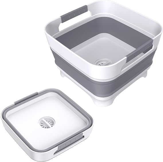 MontNorth 9L Collapsible Washing Up Bowl with Drain Plug