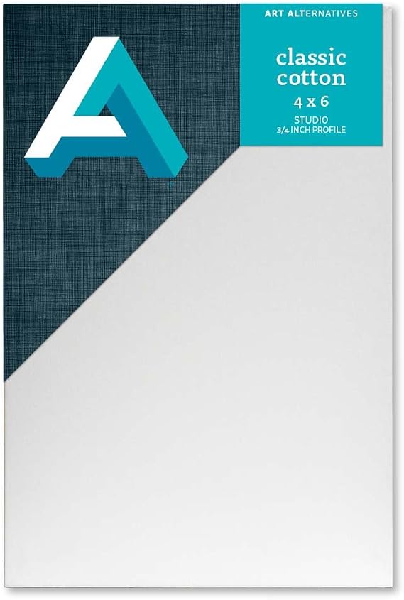 Art Alternatives Classic Cotton Stretched Canvas, Studio, .75 in Profile, 4 in x 6 in