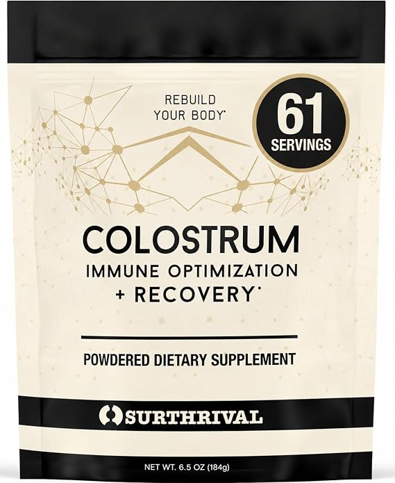 Surthrival Colostrum Powder (6.5oz), Immune Optimization & Recovery, Powdered Dietary Supplement, Gut Health, Immune Support, Keto Friendly - 61 Servings