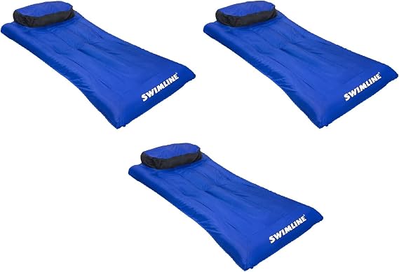 SWIMLINE ORIGINAL Fabric Covered Pool Float Mattress Lounger Raft For Adults & Kids I Comfortable Head Rest & Quick-Dry Cover For Adult Or Kid Floating & Lounging Dogs 9057