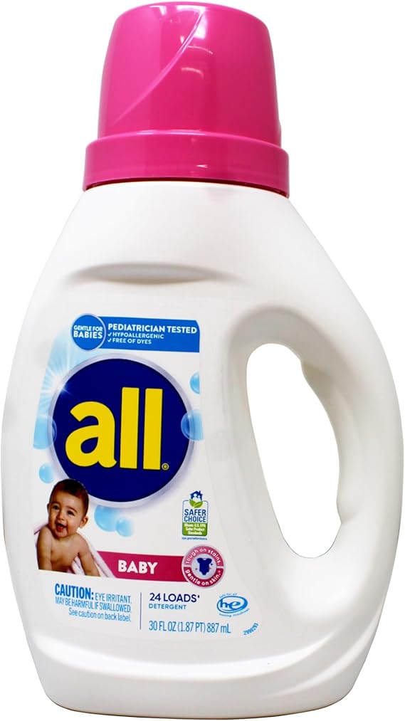 All Liquid Laundry Detergent, Gentle for Baby, 24 Loads, 30 FL OZ