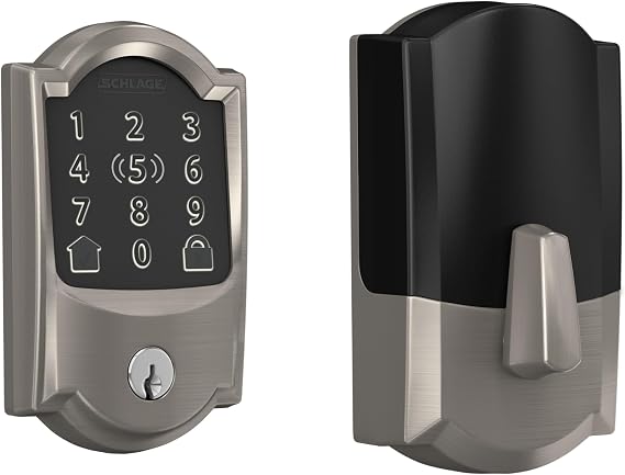 Schlage Encode Plus Smart WiFi Deadbolt Lock, Tap to Unlock, Satin Nickel
