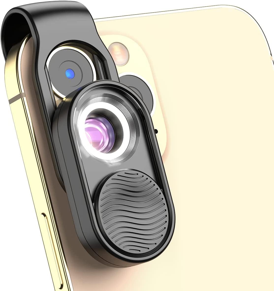 Apexel 100x Compact Microscope Smartphone Microscope HD Optical Lens Digital Microscope Built-in LED Light for Smartphone with Clip Easy to Use Portable Convenient for Biological Observation
