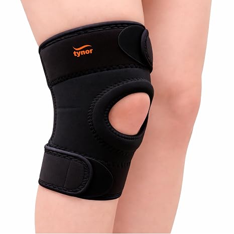 TYNOR Knee Brace for Men & Women, Adjustable Knee Compression Sleeve for Knee Pain Relief, Neoprene Knee Support Brace with Patella Pad for Meniscus Tear, Gym Running Working Out, XXL,1 Unit