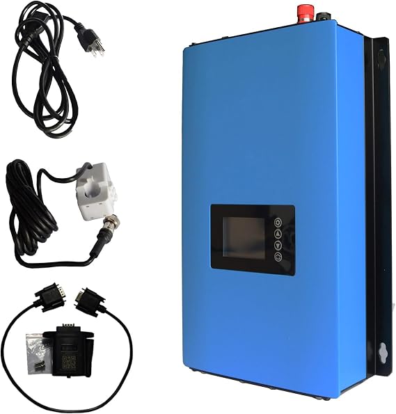 TINGEN 1000W Solar Grid Tie Inverter DC Input 45-90V AC Single Phase Output Auto Switch 110V or 220V with LCD Display with Limiter (SUN1000G2LW-H)