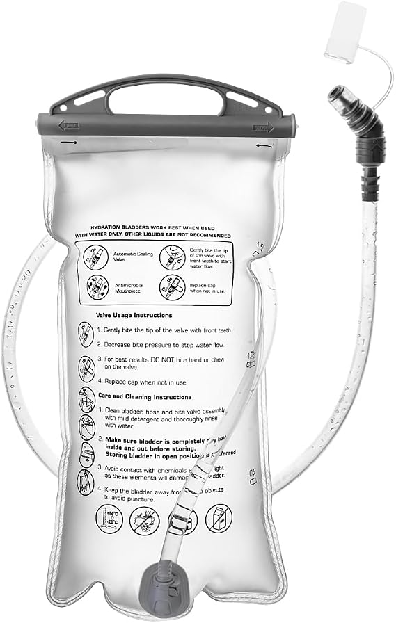 1.5L Water Bladder for Running Vest, Food Grade Hydration Bladder