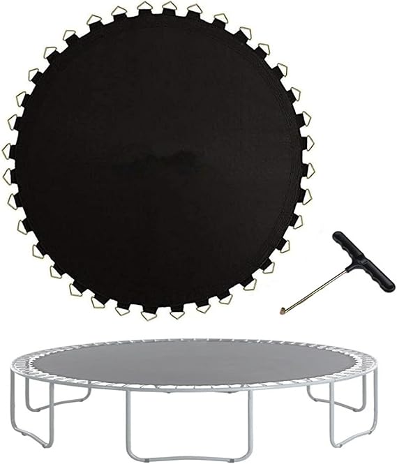 Replacement Trampoline Mat, Waterproof Trampoline Jumping Pad Fits 14 ft Round Frame, with 80/84/88 Buckles, Water-Resistant UV Resistant
