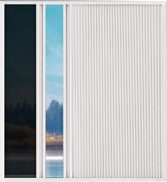 Adjustable Window Screen with Expandable Aluminum Frame - Accordion Sliding Design for Versatile Use in Kitchen and Bedroom