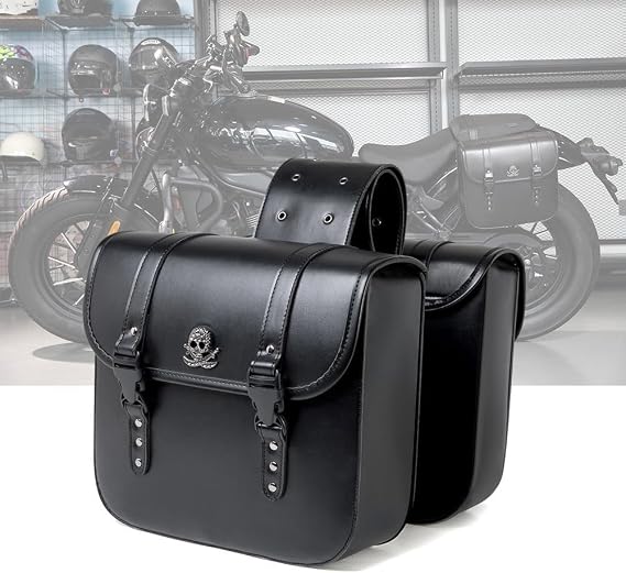 Motorcycle Tail Bag for Benelli Mini 150S – Leather Side Pannier, Motorcycle Tool Bag Backpack, Storage & Tank Bags, Easy Install Rear Storage Bag,A