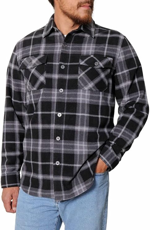 Freedom Foundry Mens Lightweight Plaid Fleece Shirt