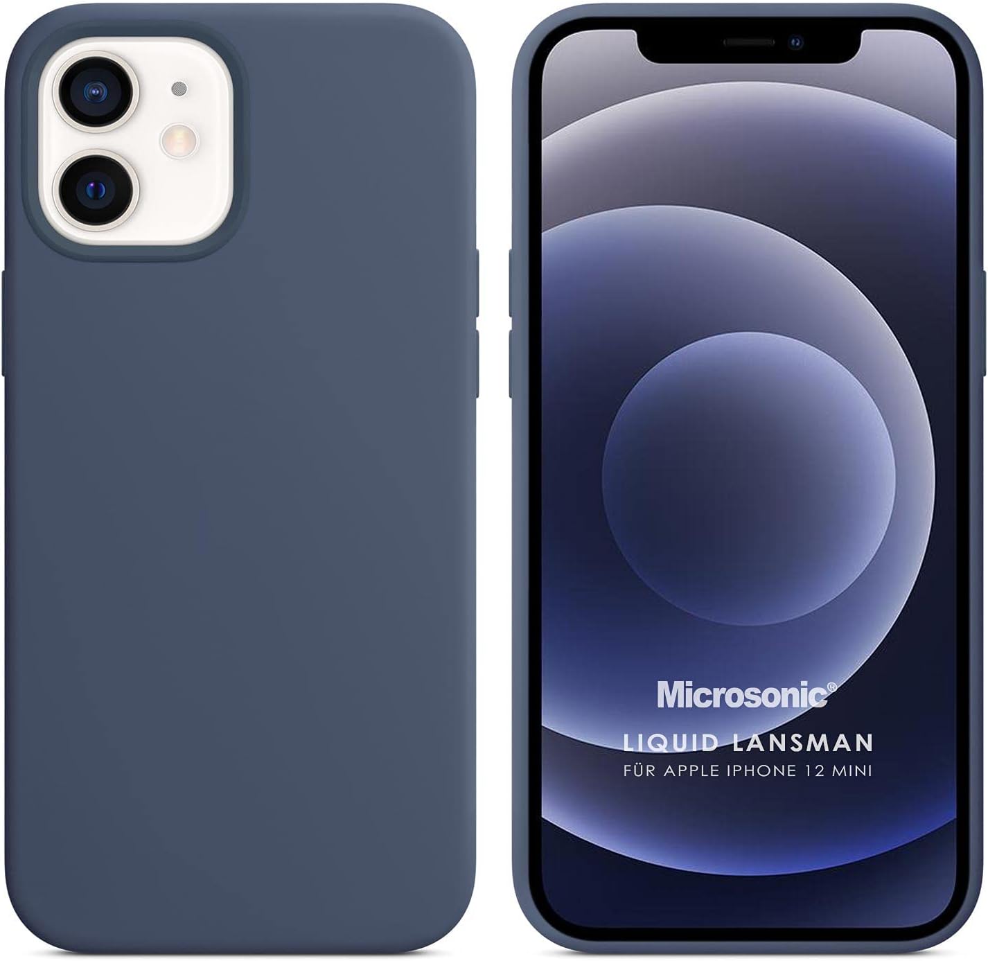 Microsonic Case for Apple iPhone 12 Mini Liquid Launch Silicone Gray [Case Compatible with iPhone 12 Mini - Grey]