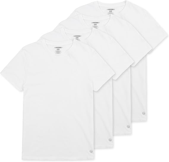 Joe Boxer White Undershirts for Men Pack of 4, Men's T-Shirts 4-Pack, Tag Free, Breathable Cotton-Poly Knit