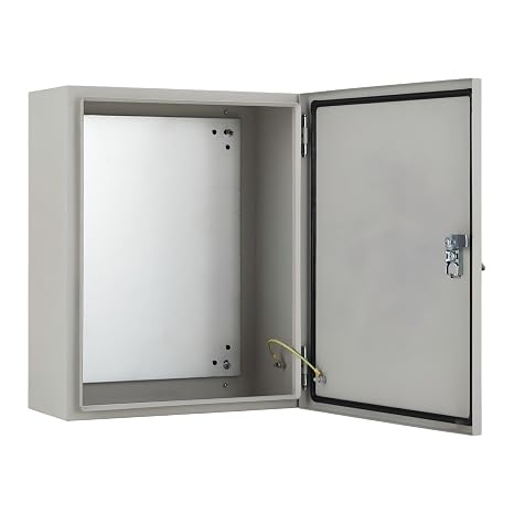 IP67 NEMA 4X Waterproof Electrical Enclosure, Lockable Dustproof Junction Box with Mounting Plate Heavy Duty Steel Outdoor Indoor Meter & Panel Box for GFCI, Timer, Power Strip, (20"x12"x10")