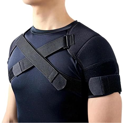 Double Shoulder Support Shoulder Wrap Protector Shoulder Strap Brace, Adjustable Shoulder Support Brace, Shoulder Support for Men and Women Pain Relief and Injury Prevention s/m, OPP Bag