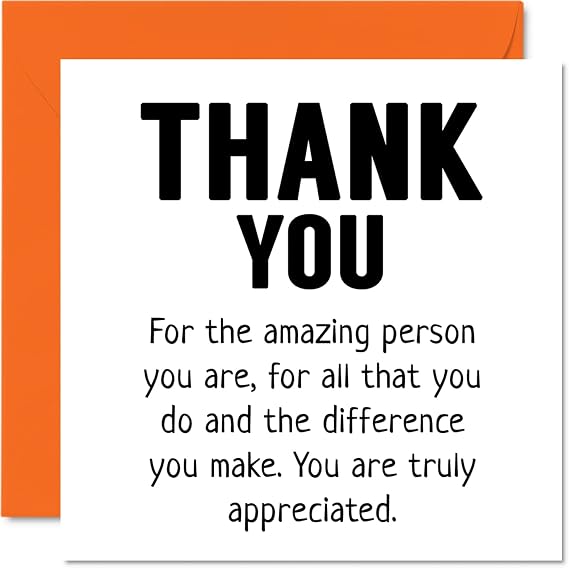 Stuff4 Thank You Cards, Amazon Person All You Do Truly Appreciated | Thankyou Cards for Her or Him Women and Men, Heartfelt Appreciation Card