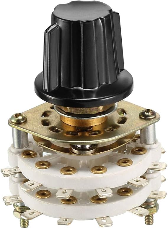 uxcell 2P6T 2 Pole 6 Position 2 Deck Band Channel Rotary Switch Selector with Knob