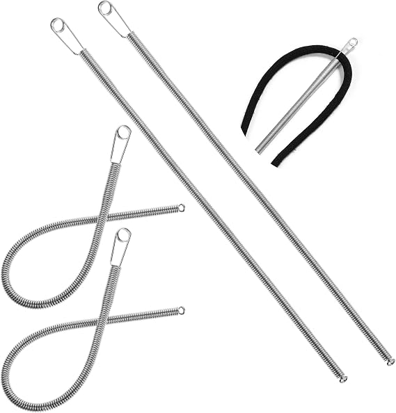 Pack of 4 Drawstring Catch Needle Pull Through Needle Flexible Spring Needle Threader Metal Threading Tool for Drawstrings Thread Threading Aid Drawstring Threader for Hoodies Jackets Trousers Sweatpants