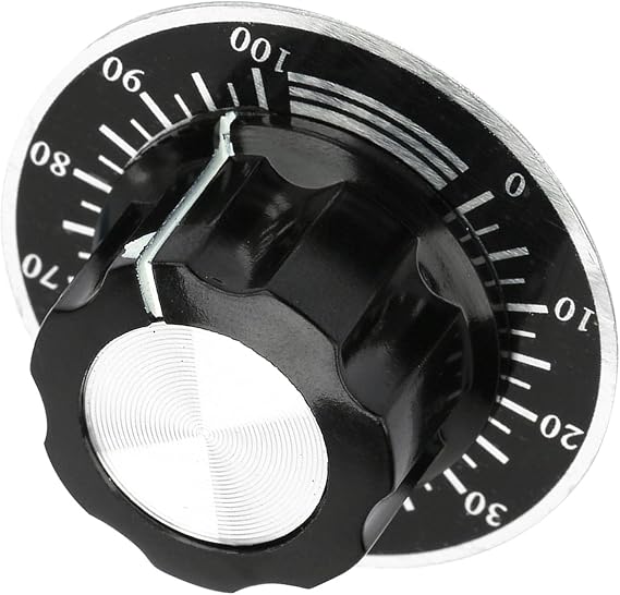 YWBL-WH 5 PCS Potentiometer Knurled Knobs Potentiometer Knob Volume Control and Digital Dial Scale Plate