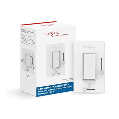 Sengled Dual Mode Smart Switch, Smart Wall Switch That Only Works with Dual Mode Smart Bulb, Smart Dimmer Light Switch with Adjustable 2700K-6500K Color Temperature and Brightness, White 1 Pack