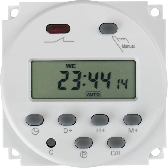 BAOMAIN CN101A 24V Digital Programmable Timer Switch,16A Weekly Relay