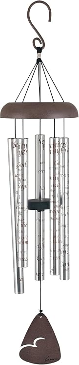 Carson Serenity Prayer Sonnet Wind Chime, Silver Anodized Aluminum