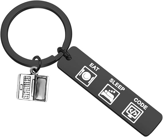 TGBJE Eat Sleep Code Keychain Gift for Programmer, Coder, and Software Engineer