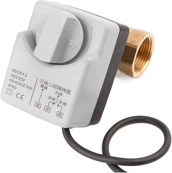 Withstand high Pressure and Temperature Extremes Ac220V Dn15 2 Way 3 Wires Motorized Ball Valve Electric Actuator with Manual Switch (Specification : DN15, Voltage : 220V)