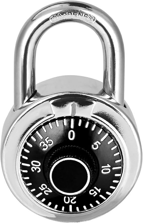 Combination Padlock 1 Pack, Black Dial with Preset 3-Digit Code