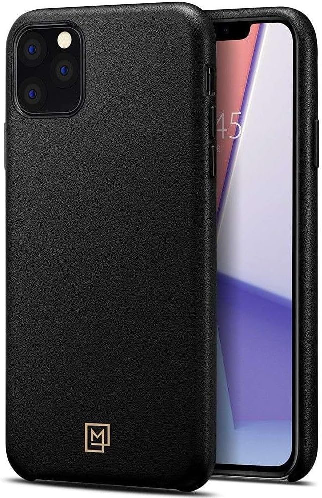 Spigen Apple iPhone 11 Pro Max Case La Manon Câlin Premium Leather Design Chic Black - 075CS27064