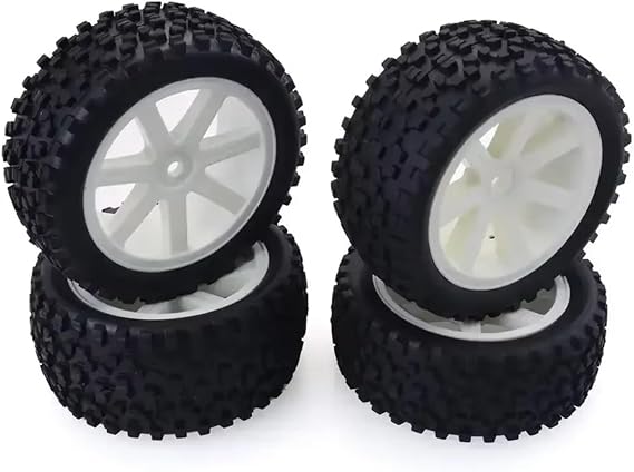 RC Parts Compatible With Redcat For HSP For HPI For Hobbyking For Trxs For Losi 1/10 RC Car Upgrade Parts Rubber Tyres Plastic Wheels(White)